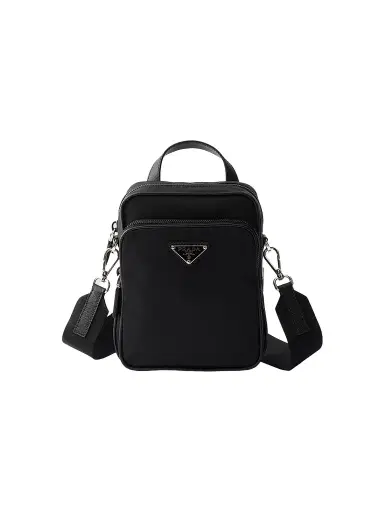 Prada Men's Re-Nylon and Saffiano Leather Shoulder Bag | Thumbnail 1 Prada Men's Re-Nylon and Saffiano Leather Shoulder Bag | Thumbnail 1
