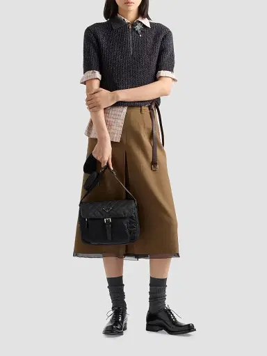 Prada Women's Medium Quilted Nylon Shoulder Bag | Thumbnail 2 Prada Women's Medium Quilted Nylon Shoulder Bag | Thumbnail 2