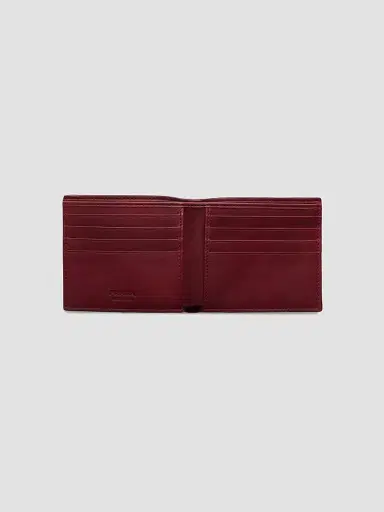 Prada Men's Antiqued Leather Wallet - Red | Thumbnail 2 Prada Men's Antiqued Leather Wallet - Red | Thumbnail 2