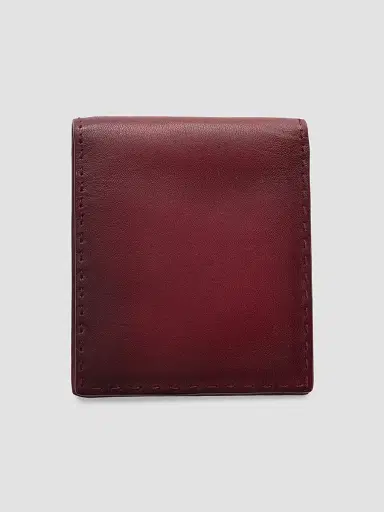 Prada Men's Antiqued Leather Wallet - Red | Thumbnail 3 Prada Men's Antiqued Leather Wallet - Red | Thumbnail 3