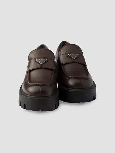 Prada Women's Leather Loafers - Brown | Thumbnail 4 Prada Women's Leather Loafers - Brown | Thumbnail 4