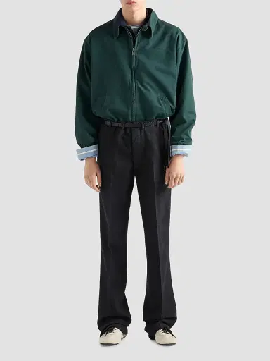 Prada Men's Long-Sleeved Cotton Polo Shirt | Thumbnail 2 Prada Men's Long-Sleeved Cotton Polo Shirt | Thumbnail 2