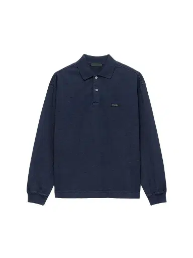 Prada Men's Long-Sleeved Cotton Polo Shirt | Thumbnail 1 Prada Men's Long-Sleeved Cotton Polo Shirt | Thumbnail 1