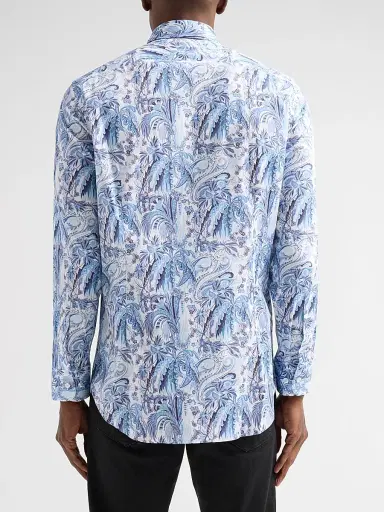 Etro Men's Roma Stretch-Cotton Shirt - Print On White Base - Size 18.5 | Thumbnail 3 Etro Men's Roma Stretch-Cotton Shirt - Print On White Base - Size 18.5 | Thumbnail 3
