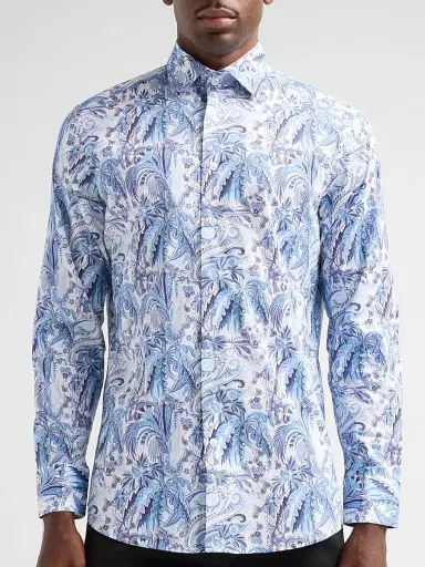 Etro Men's Roma Stretch-Cotton Shirt - Print On White Base - Size 18.5 | Thumbnail 5 Etro Men's Roma Stretch-Cotton Shirt - Print On White Base - Size 18.5 | Thumbnail 5