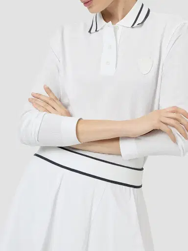 Brunello Cucinelli Women's Stretch Cotton Piqué Polo Shirt with Logo | Thumbnail 6 Brunello Cucinelli Women's Stretch Cotton Piqué Polo Shirt with Logo | Thumbnail 6