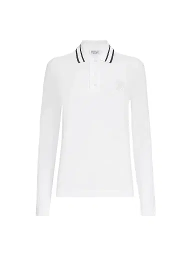 Brunello Cucinelli Women's Stretch Cotton Piqué Polo Shirt with Logo | Thumbnail 1 Brunello Cucinelli Women's Stretch Cotton Piqué Polo Shirt with Logo | Thumbnail 1