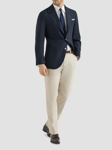 Brunello Cucinelli Men's Cashmere Batavia Deconstructed Blazer with Patch Pockets | Thumbnail 2 Brunello Cucinelli Men's Cashmere Batavia Deconstructed Blazer with Patch Pockets | Thumbnail 2