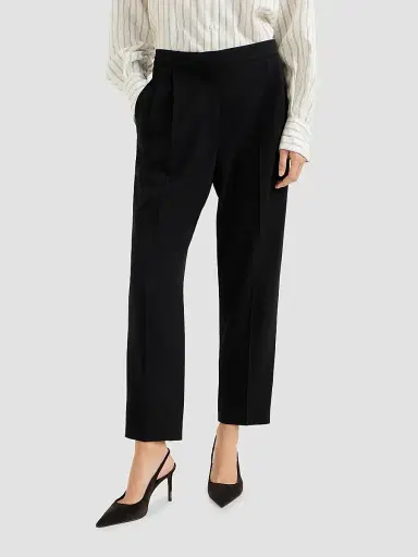 Brunello Cucinelli Women's Viscose and Virgin Wool Tuxedo Trousers - Black | Thumbnail 3 Brunello Cucinelli Women's Viscose and Virgin Wool Tuxedo Trousers - Black | Thumbnail 3