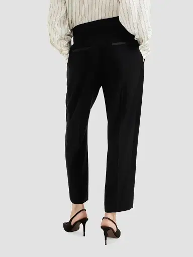 Brunello Cucinelli Women's Viscose and Virgin Wool Tuxedo Trousers - Black | Thumbnail 4 Brunello Cucinelli Women's Viscose and Virgin Wool Tuxedo Trousers - Black | Thumbnail 4