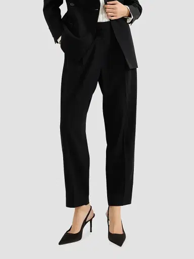 Brunello Cucinelli Women's Viscose and Virgin Wool Tuxedo Trousers - Black | Thumbnail 5 Brunello Cucinelli Women's Viscose and Virgin Wool Tuxedo Trousers - Black | Thumbnail 5