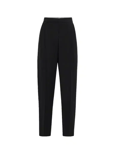 Brunello Cucinelli Women's Viscose and Virgin Wool Tuxedo Trousers - Black | Thumbnail 1 Brunello Cucinelli Women's Viscose and Virgin Wool Tuxedo Trousers - Black | Thumbnail 1