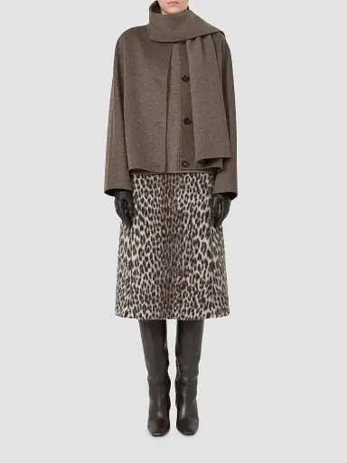 Max Mara Women's Jacquard Wool and Alpaca Calf Length Skirt - Ecru | Thumbnail 2 Max Mara Women's Jacquard Wool and Alpaca Calf Length Skirt - Ecru | Thumbnail 2