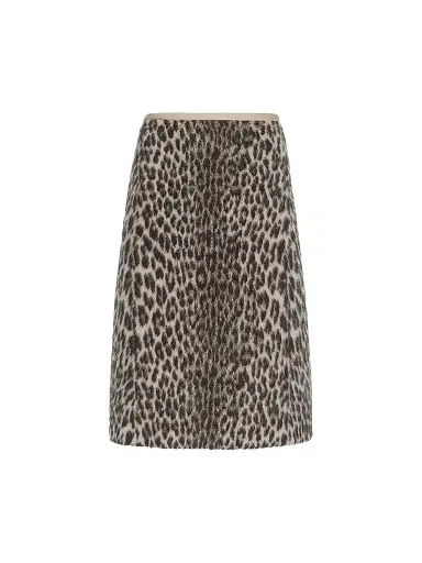 Max Mara Women's Jacquard Wool and Alpaca Calf Length Skirt - Ecru | Thumbnail 1 Max Mara Women's Jacquard Wool and Alpaca Calf Length Skirt - Ecru | Thumbnail 1