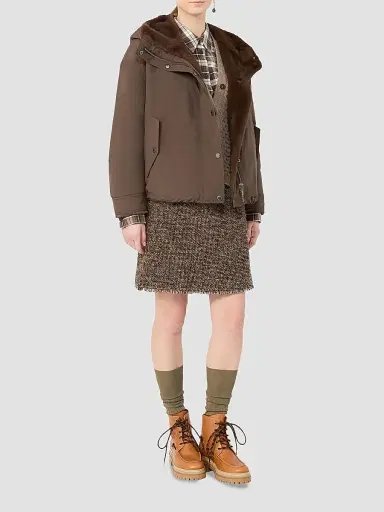Weekend Max Mara Women's Wool and Cotton Flannel Shirt - Brown | Thumbnail 2 Weekend Max Mara Women's Wool and Cotton Flannel Shirt - Brown | Thumbnail 2