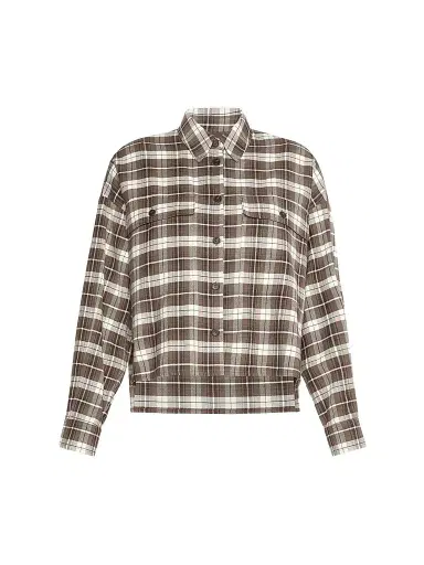 Weekend Max Mara Women's Wool and Cotton Flannel Shirt - Brown | Thumbnail 1 Weekend Max Mara Women's Wool and Cotton Flannel Shirt - Brown | Thumbnail 1