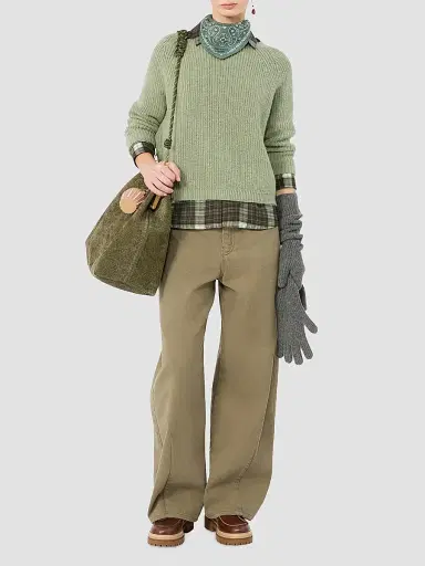 Weekend Max Mara Women's Checked Silk Twill Shirt - Kakhi | Thumbnail 2 Weekend Max Mara Women's Checked Silk Twill Shirt - Kakhi | Thumbnail 2