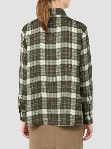 Weekend Max Mara Women's Checked Silk Twill Shirt - Kakhi | Thumbnail 4 Weekend Max Mara Women's Checked Silk Twill Shirt - Kakhi | Thumbnail 4