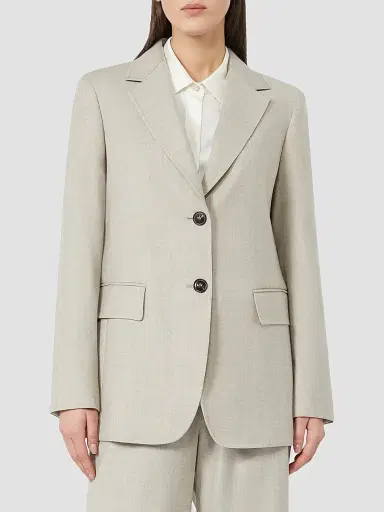 Max Mara Women's Single Breasted Wool Flannel Blazer - White | Thumbnail 3 Max Mara Women's Single Breasted Wool Flannel Blazer - White | Thumbnail 3