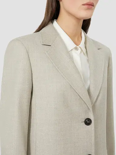 Max Mara Women's Single Breasted Wool Flannel Blazer - White | Thumbnail 5 Max Mara Women's Single Breasted Wool Flannel Blazer - White | Thumbnail 5