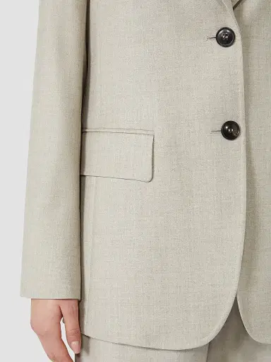 Max Mara Women's Single Breasted Wool Flannel Blazer - White | Thumbnail 6 Max Mara Women's Single Breasted Wool Flannel Blazer - White | Thumbnail 6