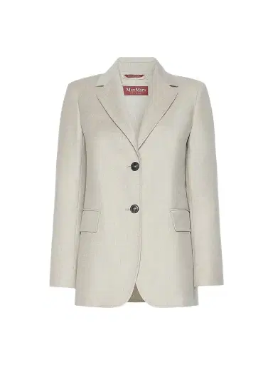 Max Mara Women's Single Breasted Wool Flannel Blazer - White | Thumbnail 1 Max Mara Women's Single Breasted Wool Flannel Blazer - White | Thumbnail 1