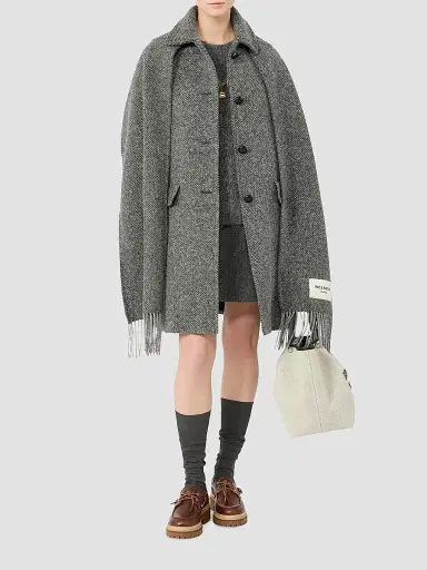 Weekend Max Mara Women's Wool Blend Tweed Coat - Dark Grey | Thumbnail 2 Weekend Max Mara Women's Wool Blend Tweed Coat - Dark Grey | Thumbnail 2