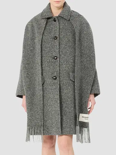 Weekend Max Mara Women's Wool Blend Tweed Coat - Dark Grey | Thumbnail 3 Weekend Max Mara Women's Wool Blend Tweed Coat - Dark Grey | Thumbnail 3