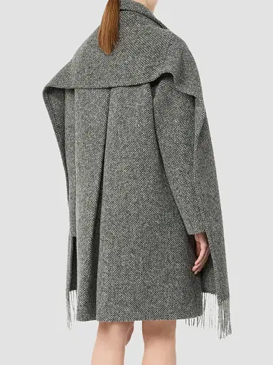 Weekend Max Mara Women's Wool Blend Tweed Coat - Dark Grey | Thumbnail 4 Weekend Max Mara Women's Wool Blend Tweed Coat - Dark Grey | Thumbnail 4