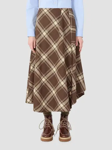 Weekend Max Mara Women's Two Way Stretch Wool Twill Skirt - Brown | Thumbnail 3 Weekend Max Mara Women's Two Way Stretch Wool Twill Skirt - Brown | Thumbnail 3