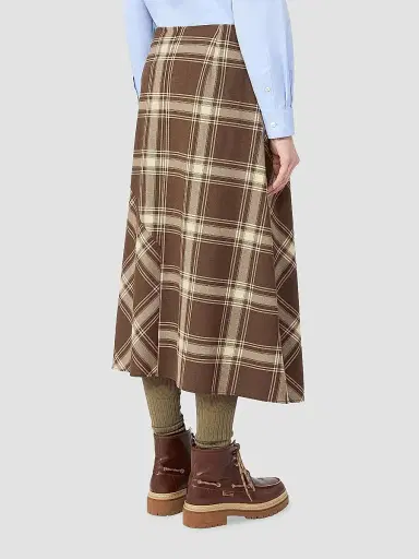 Weekend Max Mara Women's Two Way Stretch Wool Twill Skirt - Brown | Thumbnail 4 Weekend Max Mara Women's Two Way Stretch Wool Twill Skirt - Brown | Thumbnail 4