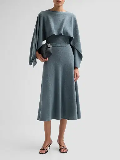 Zimmermann Women's Valiant Wool-Cashmere Midi Skirt - Deco Blue | Thumbnail 2 Zimmermann Women's Valiant Wool-Cashmere Midi Skirt - Deco Blue | Thumbnail 2