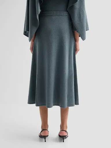 Zimmermann Women's Valiant Wool-Cashmere Midi Skirt - Deco Blue | Thumbnail 3 Zimmermann Women's Valiant Wool-Cashmere Midi Skirt - Deco Blue | Thumbnail 3