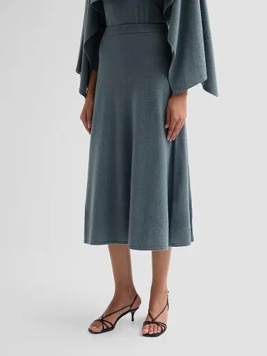 Zimmermann Women's Valiant Wool-Cashmere Midi Skirt - Deco Blue | Thumbnail 4 Zimmermann Women's Valiant Wool-Cashmere Midi Skirt - Deco Blue | Thumbnail 4