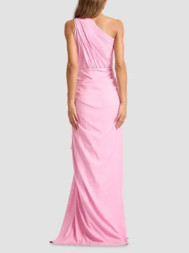 Tadashi Shoji Women's Ruffled Jersey One-Shoulder Gown - Candy Pink | Thumbnail 4 Tadashi Shoji Women's Ruffled Jersey One-Shoulder Gown - Candy Pink | Thumbnail 4