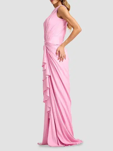Tadashi Shoji Women's Ruffled Jersey One-Shoulder Gown - Candy Pink | Thumbnail 6 Tadashi Shoji Women's Ruffled Jersey One-Shoulder Gown - Candy Pink | Thumbnail 6