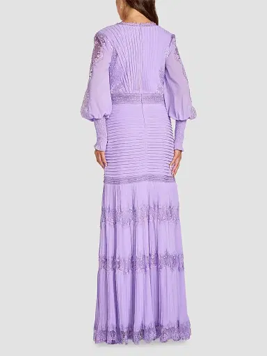 Tadashi Shoji Women's Nyssa Bishop Sleeve Gown - Purple Haze | Thumbnail 3 Tadashi Shoji Women's Nyssa Bishop Sleeve Gown - Purple Haze | Thumbnail 3