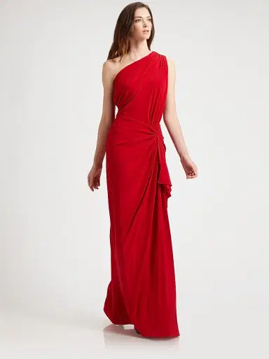 Tadashi Shoji Women's Ruffled Jersey One-Shoulder Gown - Cactus | Thumbnail 2 Tadashi Shoji Women's Ruffled Jersey One-Shoulder Gown - Cactus | Thumbnail 2