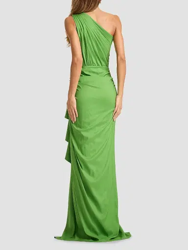 Tadashi Shoji Women's Ruffled Jersey One-Shoulder Gown - Cactus | Thumbnail 4 Tadashi Shoji Women's Ruffled Jersey One-Shoulder Gown - Cactus | Thumbnail 4
