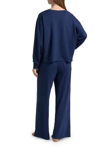 Polo Ralph Lauren Women's French Terry 2-Piece Pajama Set - Navy | Thumbnail 5 Polo Ralph Lauren Women's French Terry 2-Piece Pajama Set - Navy | Thumbnail 5