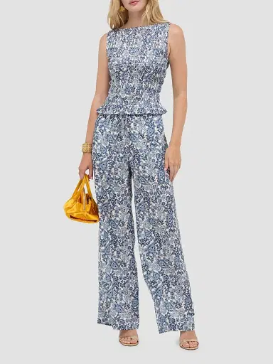 Hill House Home Women's The Phoebe Nap Top - Chedworth Paisley Blue | Thumbnail 2 Hill House Home Women's The Phoebe Nap Top - Chedworth Paisley Blue | Thumbnail 2