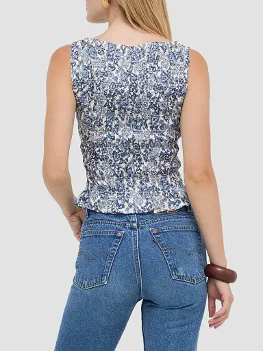 Hill House Home Women's The Phoebe Nap Top - Chedworth Paisley Blue | Thumbnail 5 Hill House Home Women's The Phoebe Nap Top - Chedworth Paisley Blue | Thumbnail 5