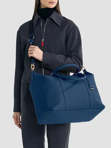 MAISON de SABRÉ Men's Large Leather Weekender Bag - Pacific Blue | Thumbnail 2 MAISON de SABRÉ Men's Large Leather Weekender Bag - Pacific Blue | Thumbnail 2