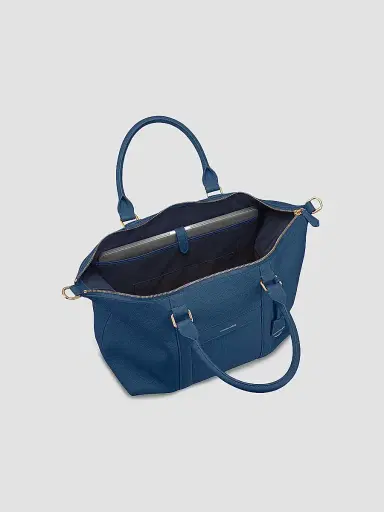 MAISON de SABRÉ Men's Large Leather Weekender Bag - Pacific Blue | Thumbnail 3 MAISON de SABRÉ Men's Large Leather Weekender Bag - Pacific Blue | Thumbnail 3