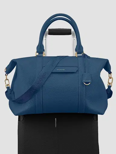 MAISON de SABRÉ Men's Large Leather Weekender Bag - Pacific Blue | Thumbnail 8 MAISON de SABRÉ Men's Large Leather Weekender Bag - Pacific Blue | Thumbnail 8