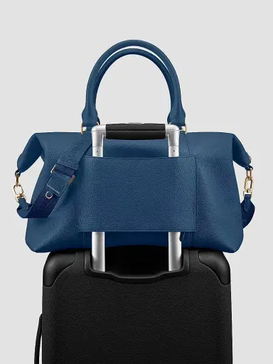 MAISON de SABRÉ Men's Large Leather Weekender Bag - Pacific Blue | Thumbnail 9 MAISON de SABRÉ Men's Large Leather Weekender Bag - Pacific Blue | Thumbnail 9