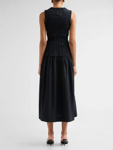 DÔEN Women's Mallory Smocked Cotton Midi Dress | Thumbnail 3 DÔEN Women's Mallory Smocked Cotton Midi Dress | Thumbnail 3