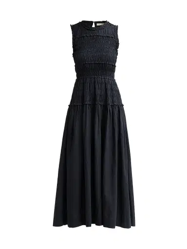 DÔEN Women's Mallory Smocked Cotton Midi Dress | Thumbnail 1 DÔEN Women's Mallory Smocked Cotton Midi Dress | Thumbnail 1
