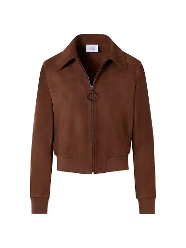 Akris punto Women's Suede Bomber Short Jacket - Caramel | Thumbnail 1 Akris punto Women's Suede Bomber Short Jacket - Caramel | Thumbnail 1