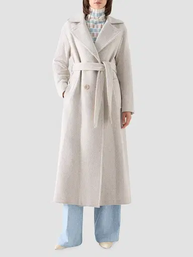 Akris punto Women's Herringbone Wool Coat - Oat Winter White | Thumbnail 4 Akris punto Women's Herringbone Wool Coat - Oat Winter White | Thumbnail 4
